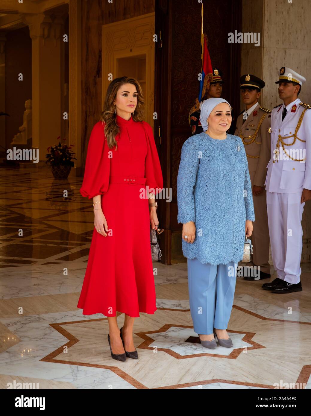 Cairo, Egypt. 10th Oct, 2019. TM King Abdullah II and Queen Rania Al ...