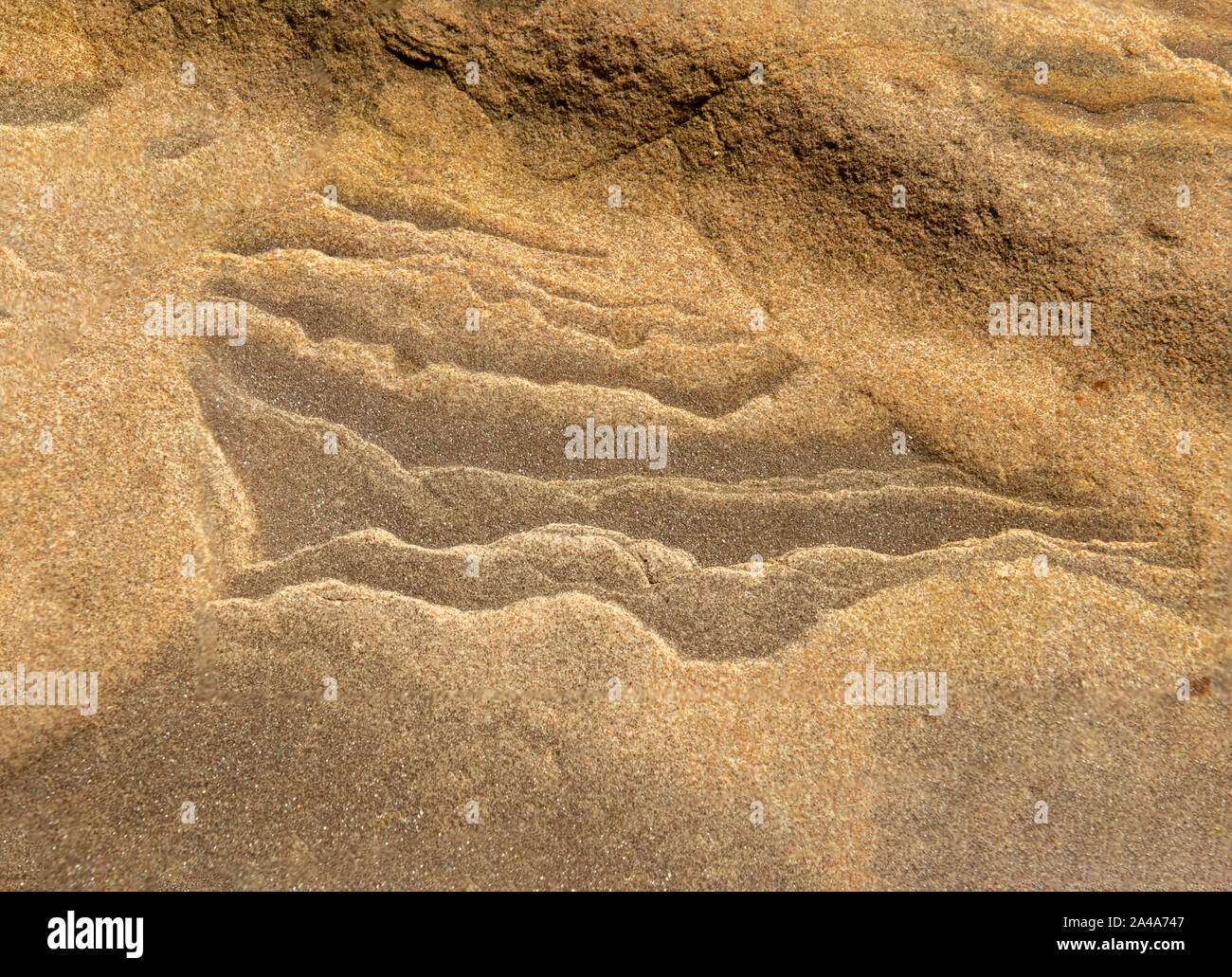 Sedimentary sandstone textured and coloured background Stock Photo
