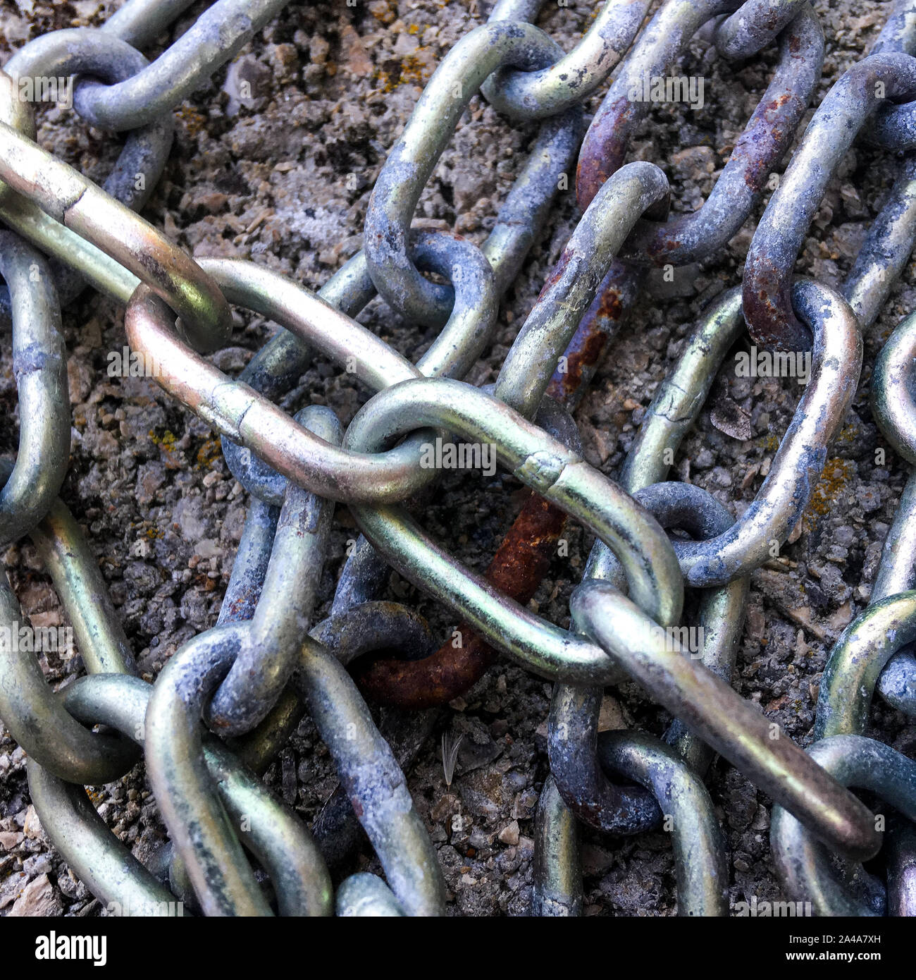 Metal chain, Lyon, France Stock Photo Alamy