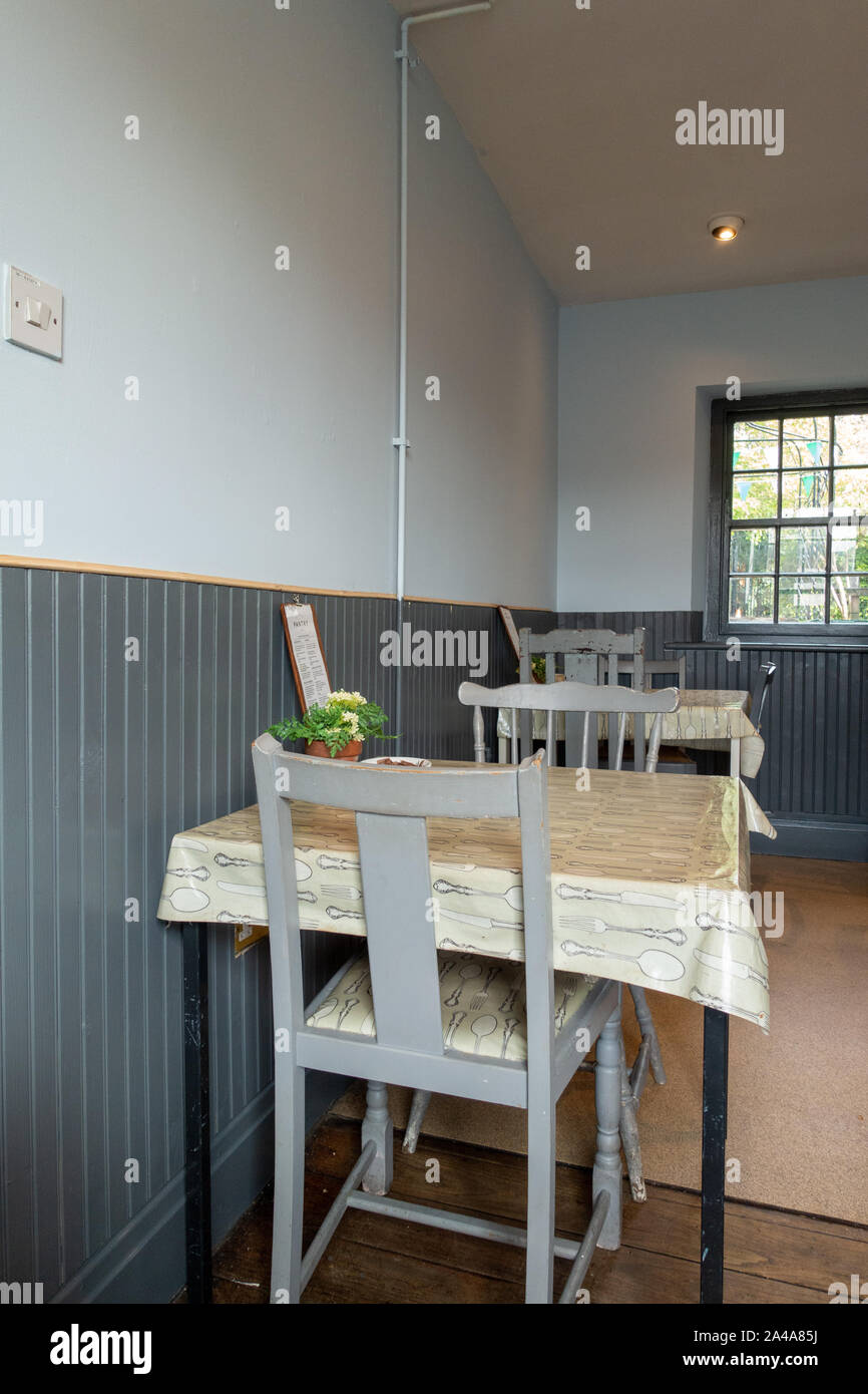 seats and table in cafe Stock Photo