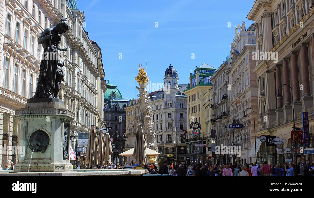 The street called Graben in the center of Vienna Stock Photo
