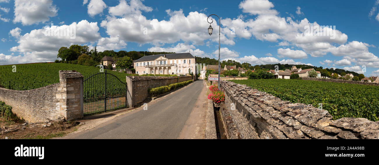 The historic wine estate of Domaine de la Pousse d'Or, Volnay, Burgundy, France. Stock Photo