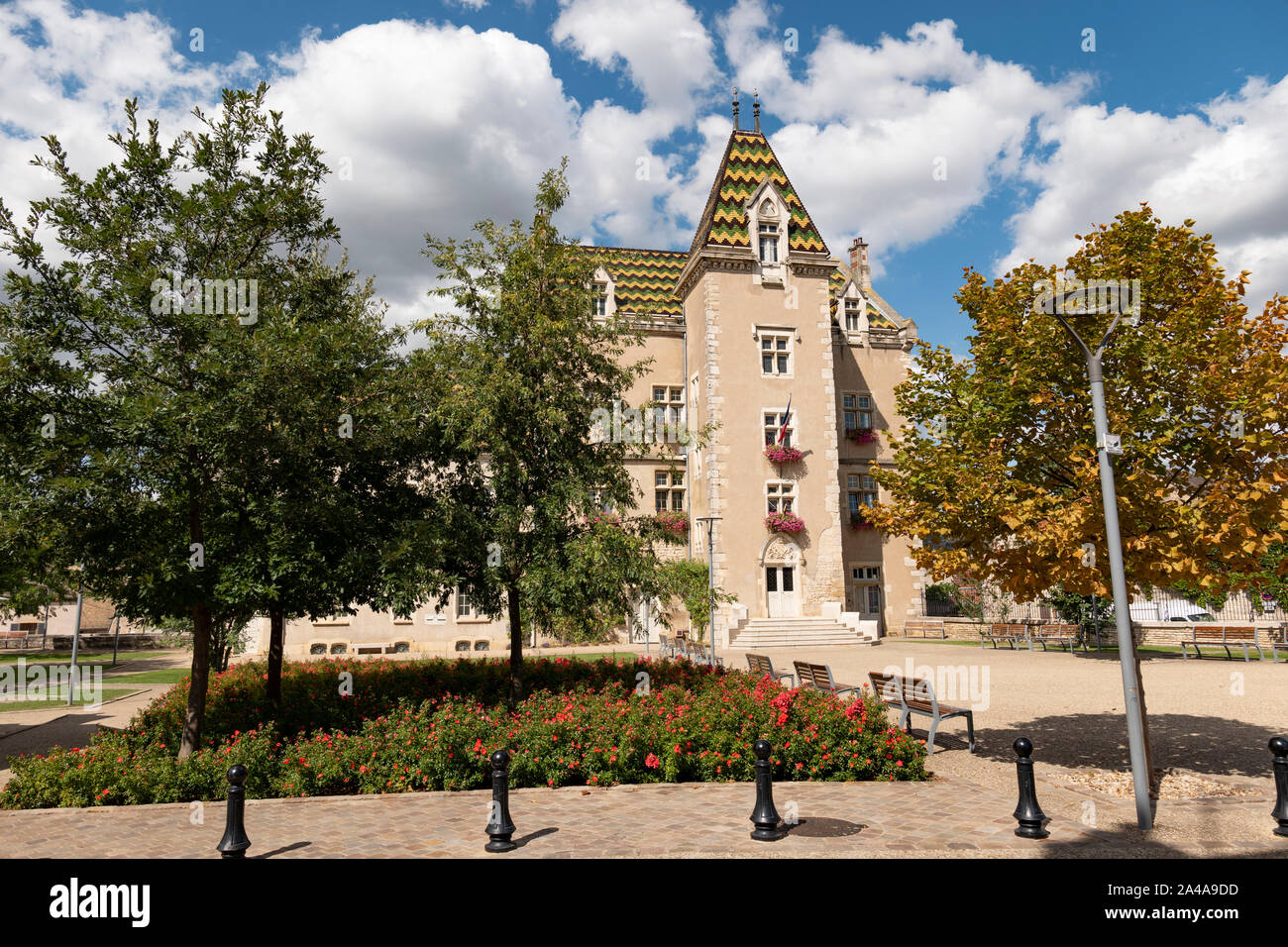 Mairie in Meursault, Côte-d'Or department, Bourgogne-Franche-Comté, France. Stock Photo