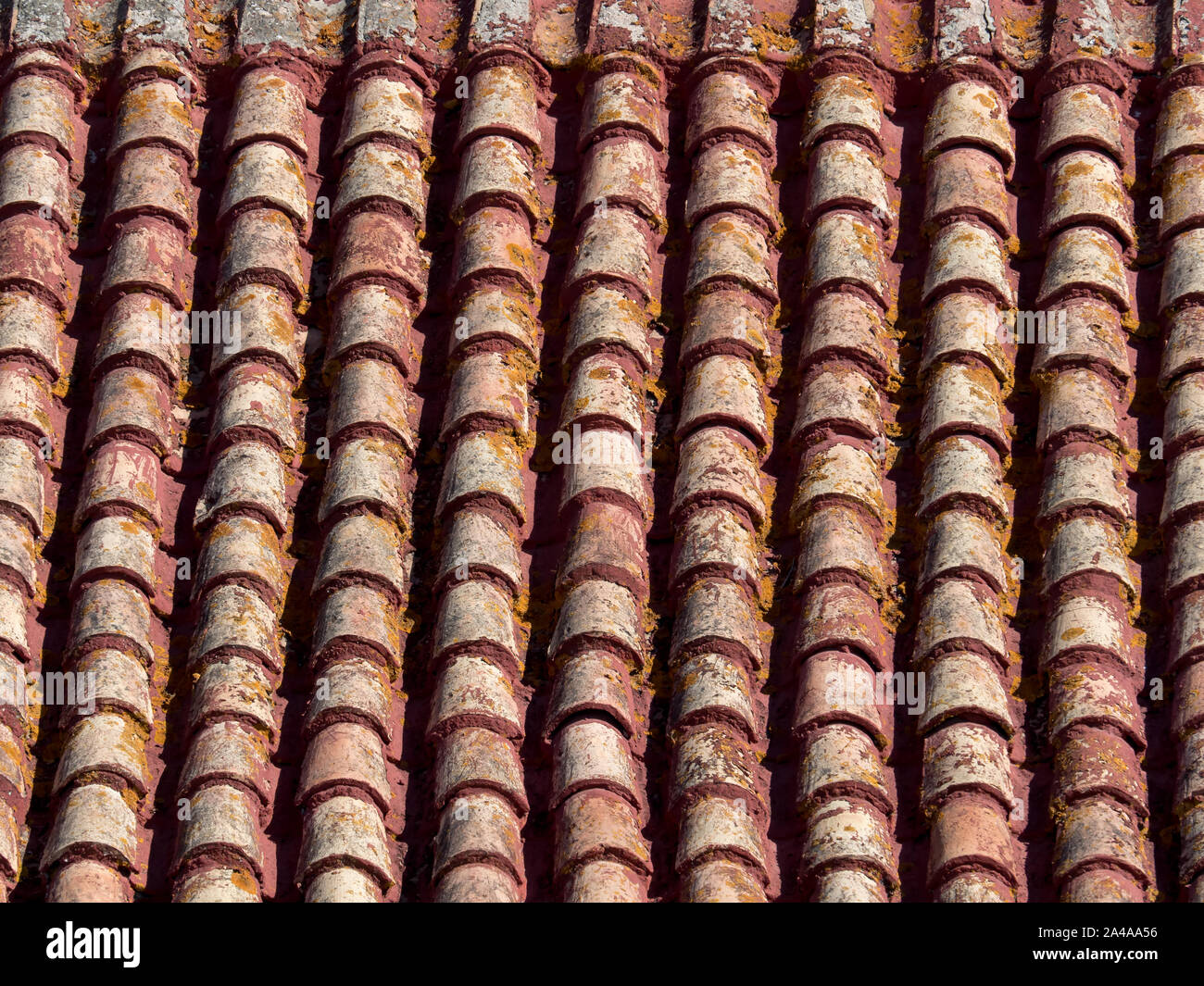 Traditional red roof tiles in Andalucia in Spain. Stock Photo