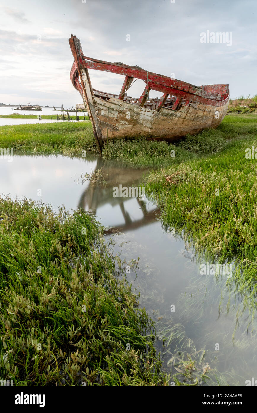 Wreck of an old fishing boat hi-res stock photography and images - Alamy