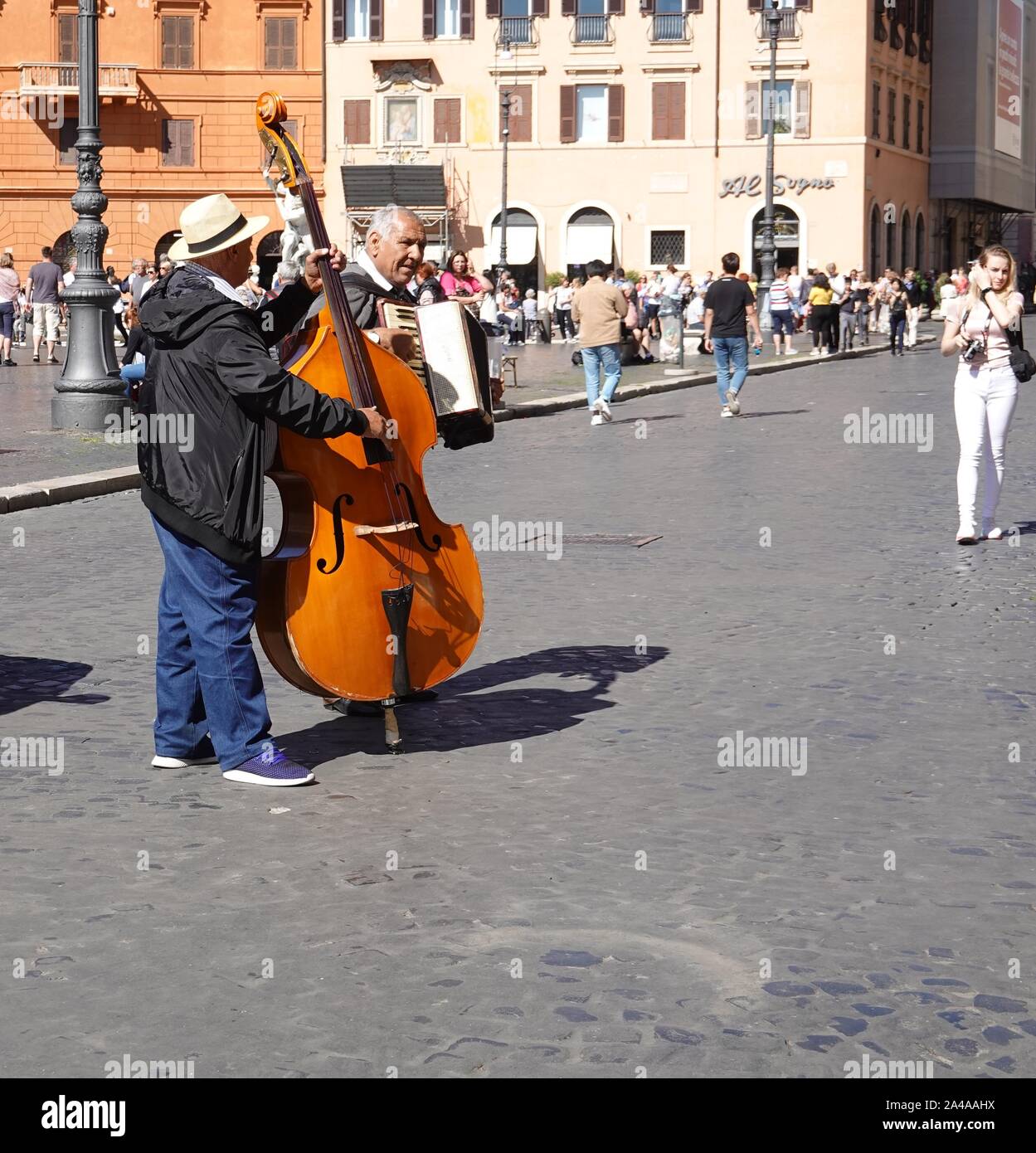 Musicians in Piazza Navona, Rome, Italy Stock Photo