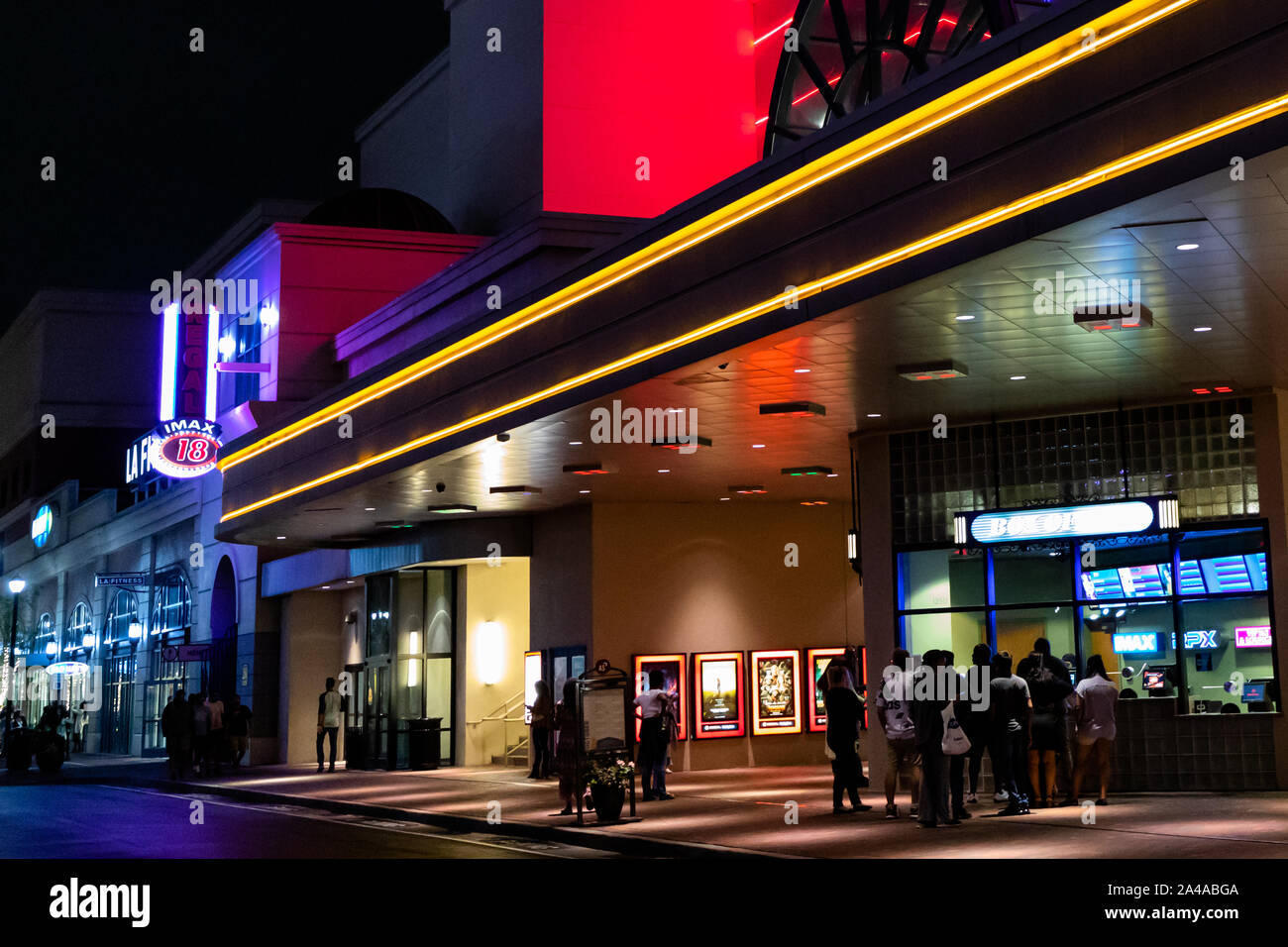 Atlanta, Georgia, United States of America - October 05, 2019: People standing in line at the box office to buy tickets to a movie in Atlanta Stock Photo