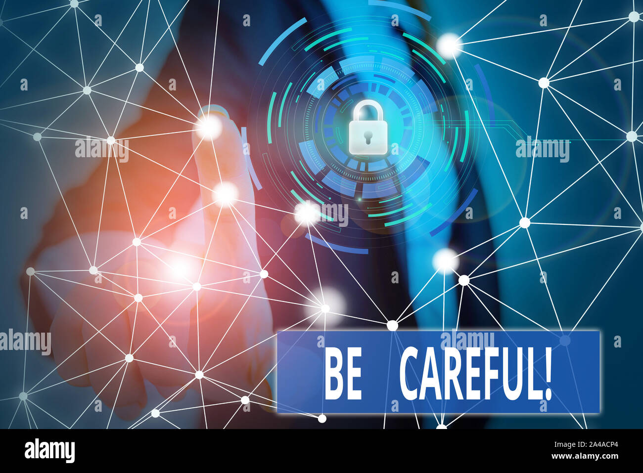 Writing note showing Be Careful. Business concept for making sure of ...