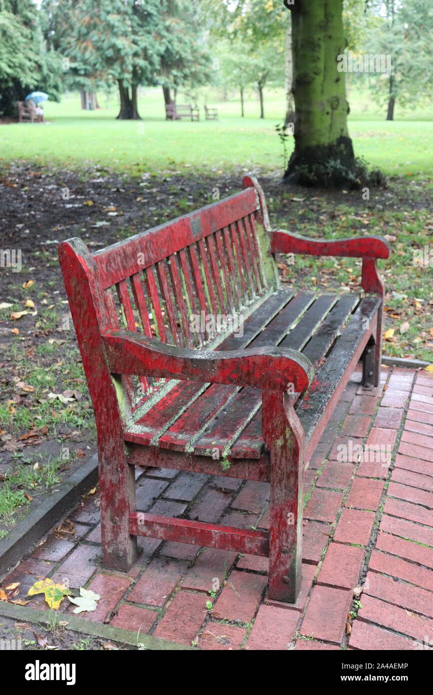 Old park bench Stock Photo Alamy