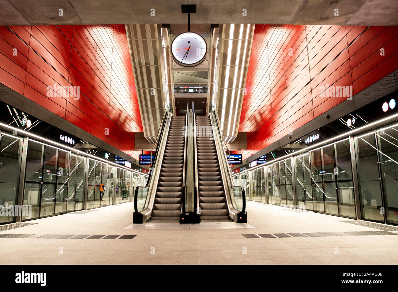 M3 Cityringen is Copenhagen Metro's new metro line, which is a 15.5 km underground railway with 17 brand new stations in Copenhagen. Here Østerport Station. (Photo credit: Gonzales Photo  - Helena Lundquist). Stock Photo