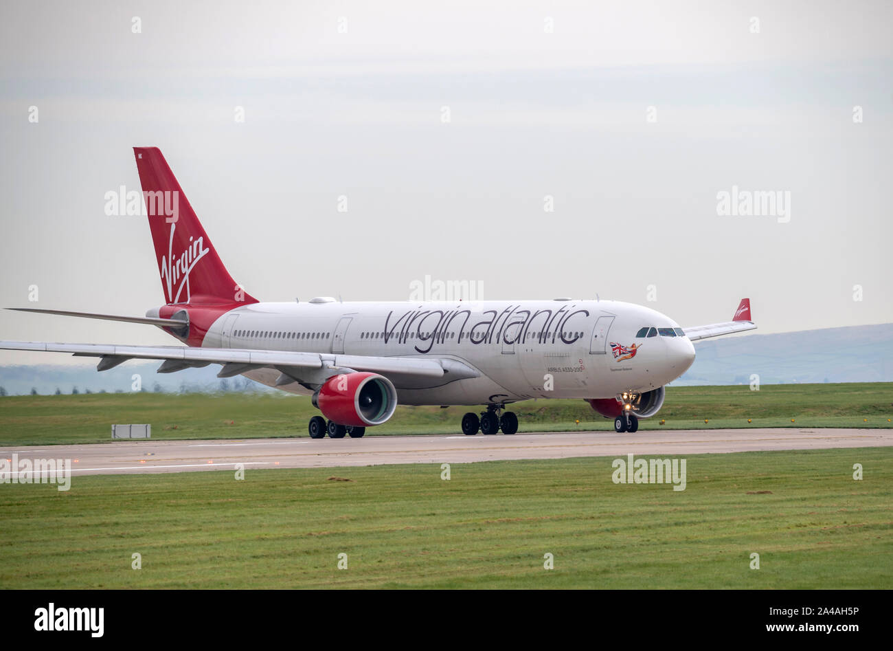 Virgin Atlantic, Airbus A330-223, G-VMNK, 'Daydream Believer' at Manchester Airport Stock Photo