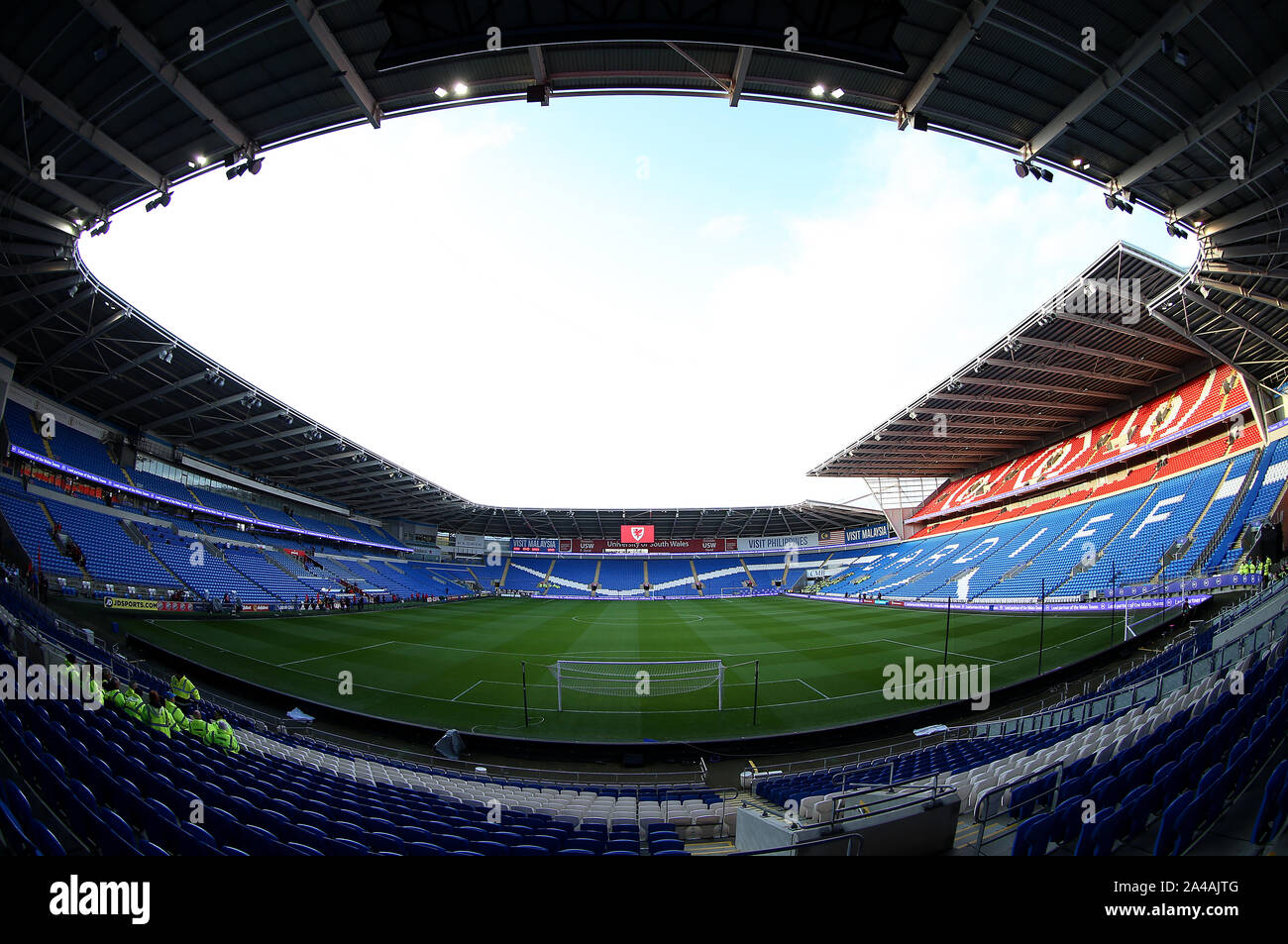 A view inside the ground before the UEFA Euro 2020 qualifying match at The Cardiff City Stadium