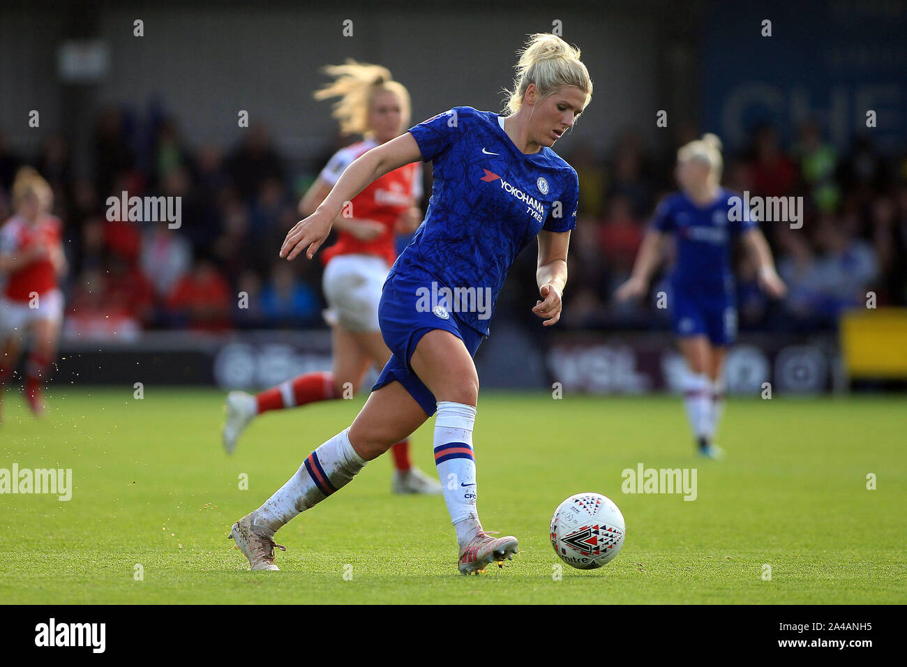 London, UK. 13th Oct, 2019. Millie Bright of Chelsea Women in action. FA Women's super league match, Chelsea women v Arsenal women at Kingsmeadow in Kingston upon Thames, London on Sunday 13th October 2019. this image may only be used for Editorial purposes. Editorial use only, license required for commercial use. No use in betting, games or a single club/league/player publications. pic by Steffan Bowen/ Credit: Andrew Orchard sports photography/Alamy Live News Stock Photo