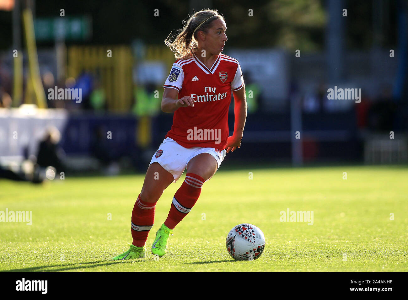 London, UK. 13th Oct, 2019. Jordan Nobbs of Arsenal Women in action. FA Women's super league match, Chelsea women v Arsenal women at Kingsmeadow in Kingston upon Thames, London on Sunday 13th October 2019. this image may only be used for Editorial purposes. Editorial use only, license required for commercial use. No use in betting, games or a single club/league/player publications. pic by Steffan Bowen/ Credit: Andrew Orchard sports photography/Alamy Live News Stock Photo