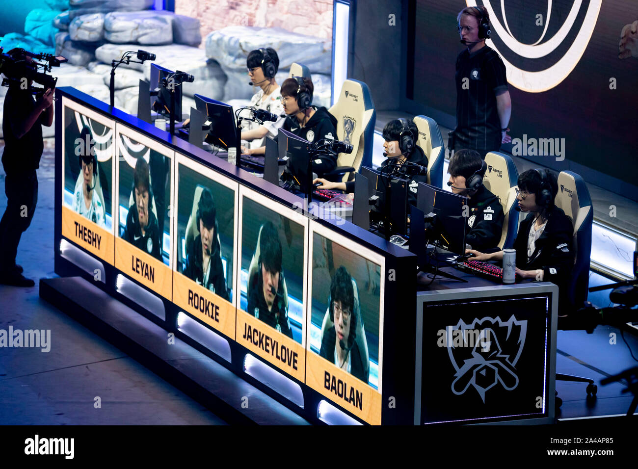Berlin, Germany. 13th Oct, 2019. The E-Sport-Team Team Liquid (TL) will compete in the group phase of the E-Sport 'League of Legends'-World Championship in the Verti Music Hall. Credit: Christoph Soeder/dpa/Alamy Live News Stock Photo