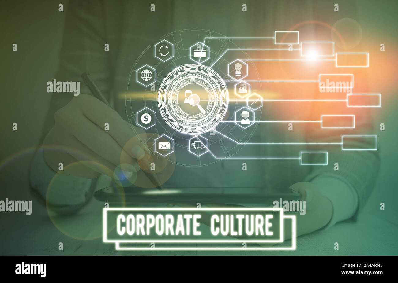 Text sign showing Corporate Culture. Business photo text pervasive ...