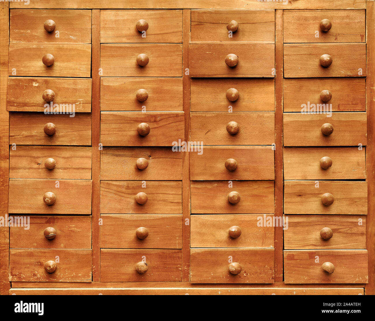 One Old Wooden Drawers Opened As Seen From The Front Stock Photo - Download  Image Now - iStock