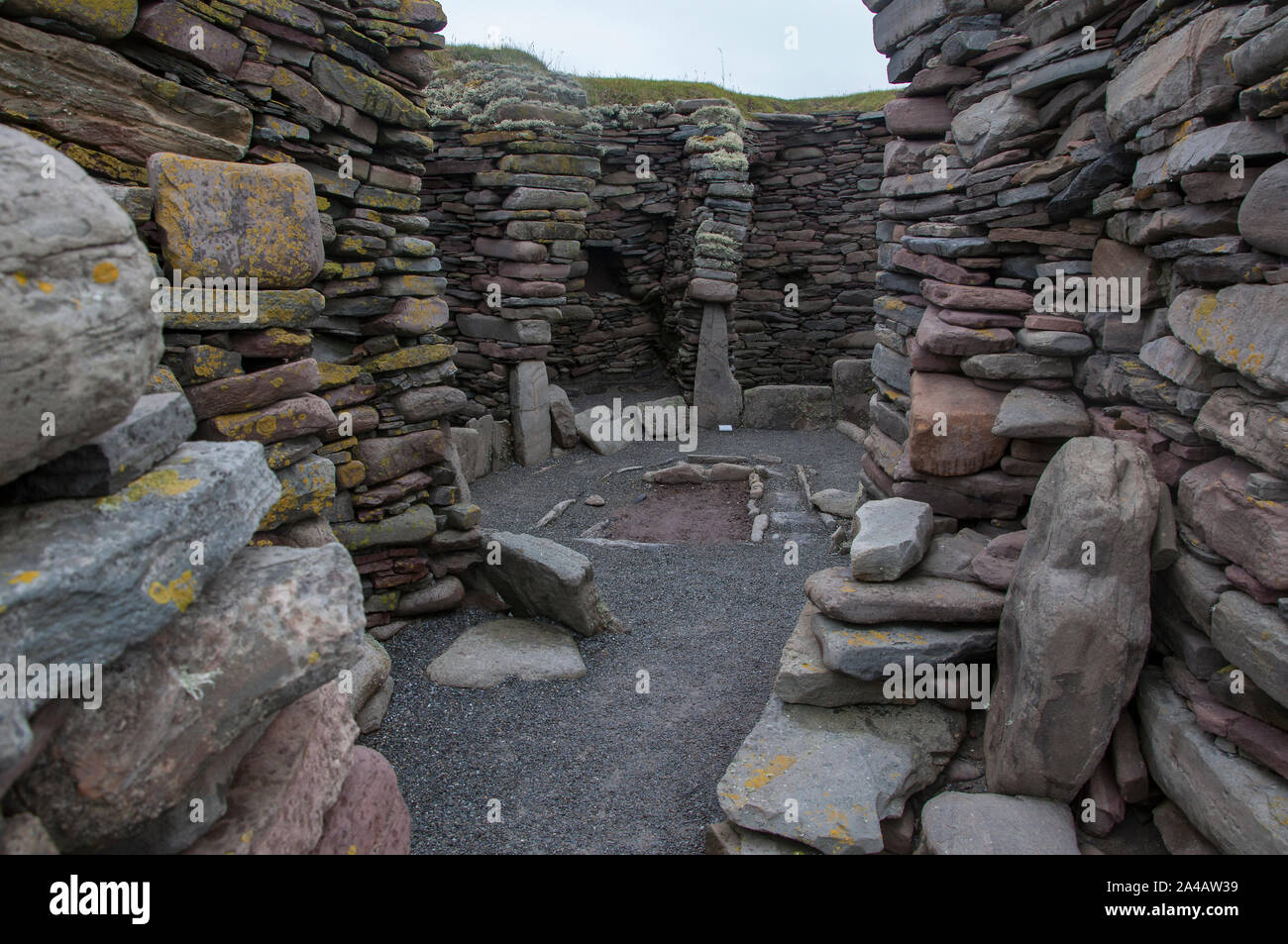 Jarlshof Prehistoric and Norse Settlement, Sumburgh, Shetland, Scotland Stock Photo