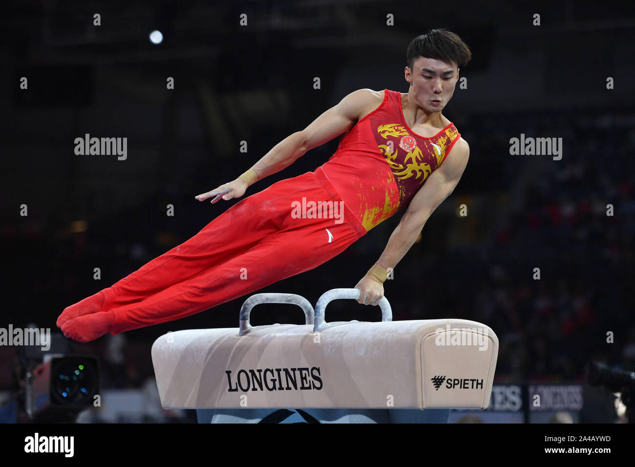 Stuttgart, Deutschland. 11th Oct, 2019. Wei SUN (CHN), Pommel Horse