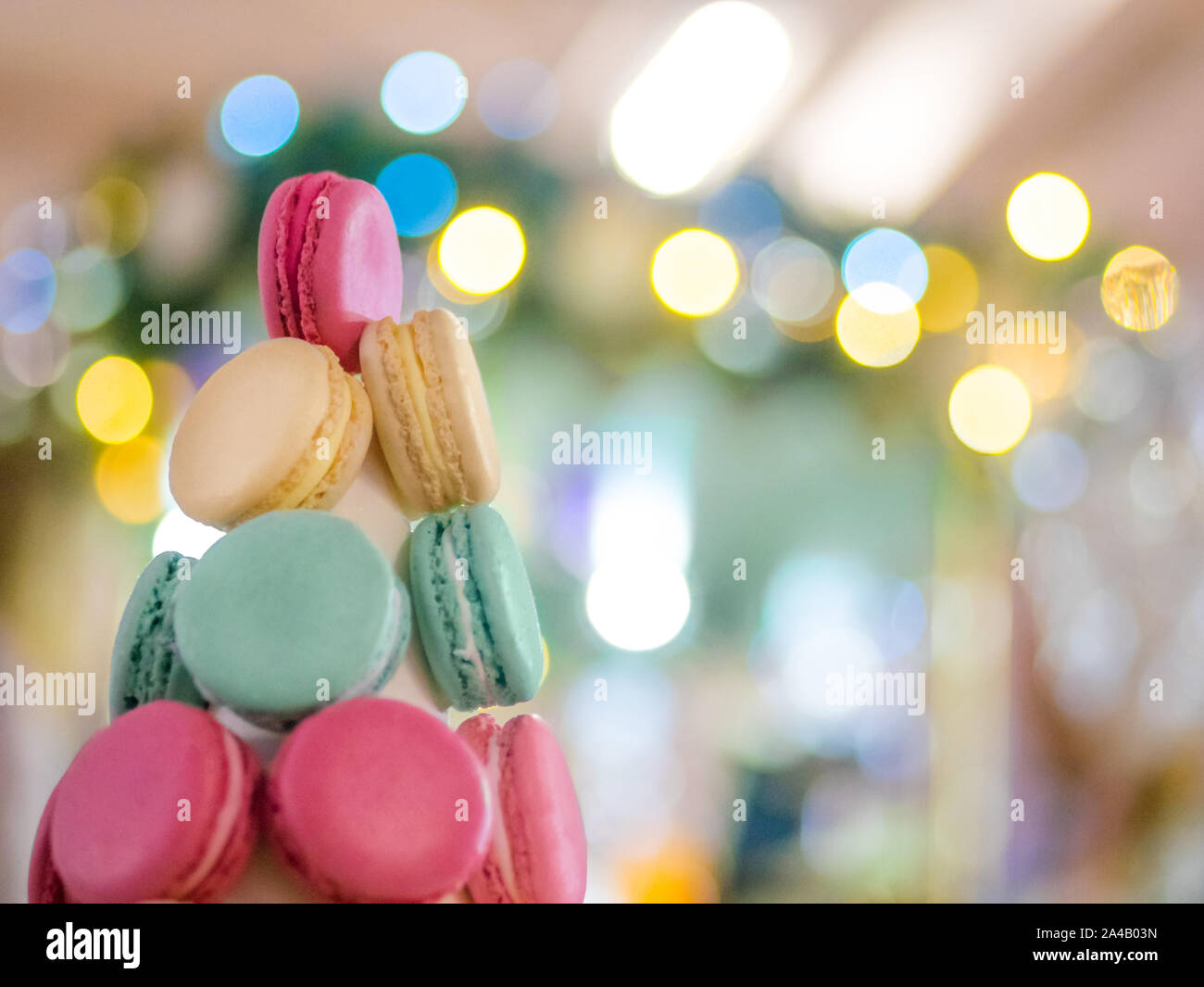 Christmas macaron tower Stock Photo - Alamy