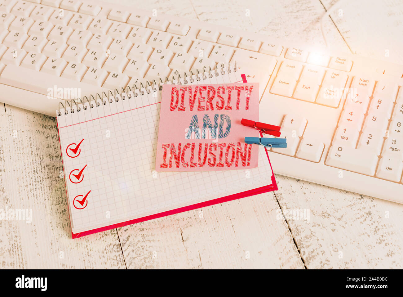 Writing note showing Diversity And Inclusion. Business concept for
