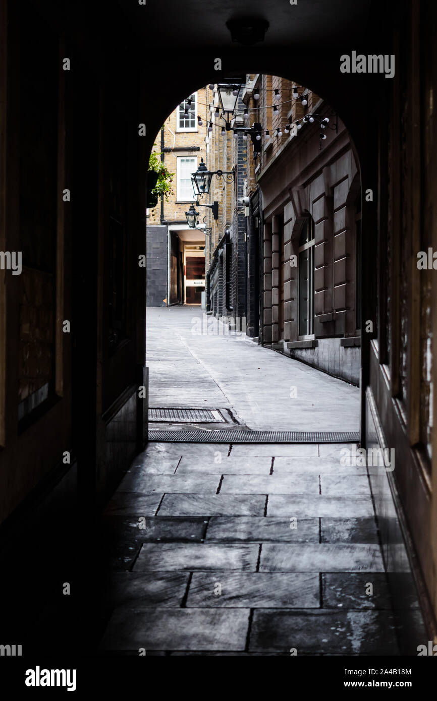 A narrow street in the city of London Stock Photo