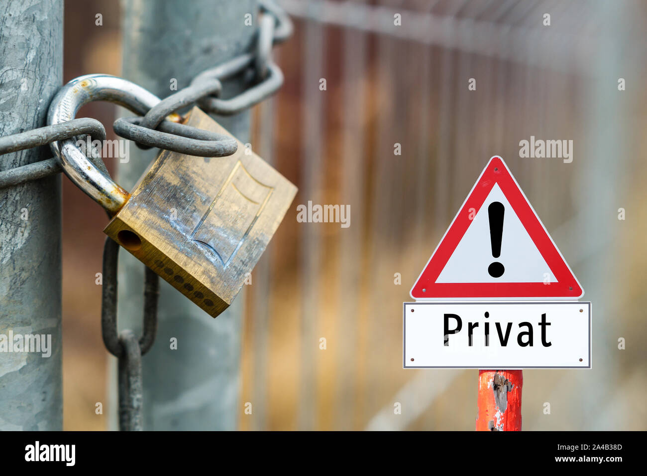 Privat Warning sign Stock Photo