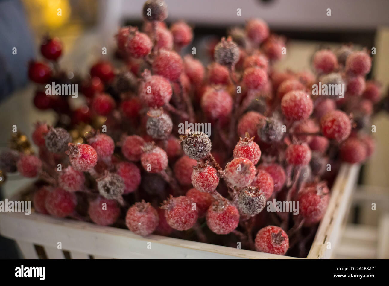 Christmas red berry decor Stock Photo - Alamy