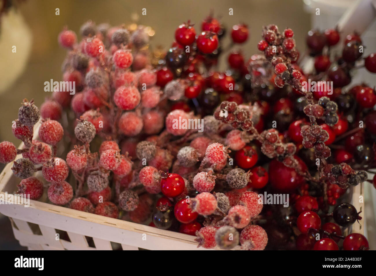 Christmas red berry decor Stock Photo Alamy