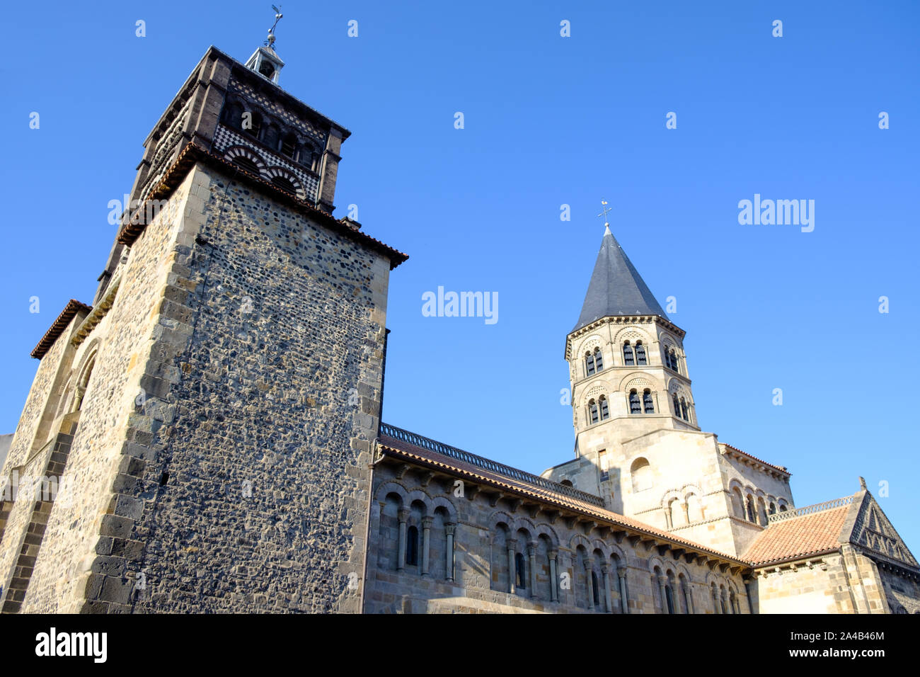 Basilica of Notre-Dame du Port, Clermont-Ferrand, France Stock Photo