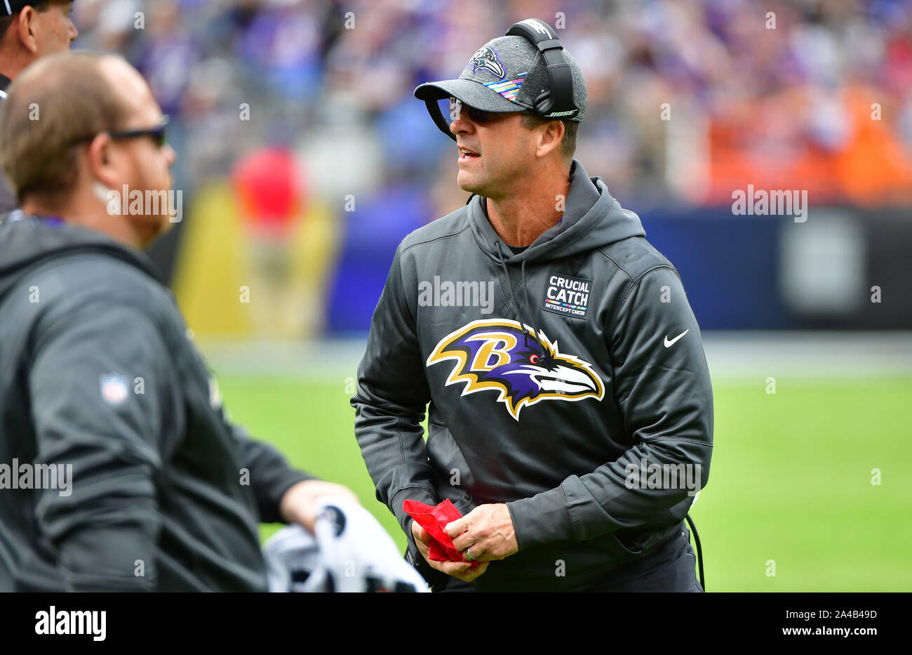 Baltimore ravens head coach john harbaugh hi-res stock photography