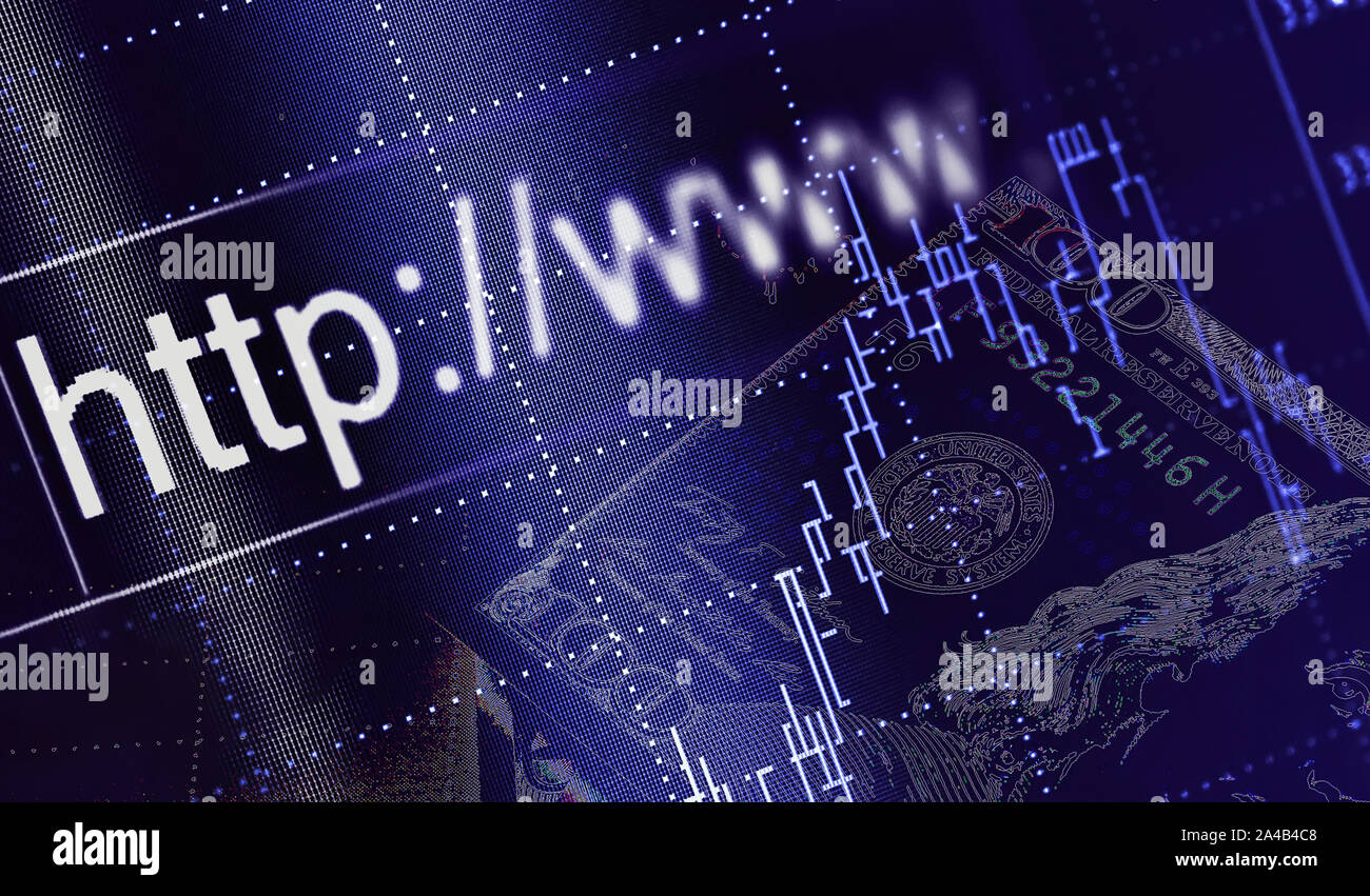 financial stock market graph on money abstract background Stock Photo