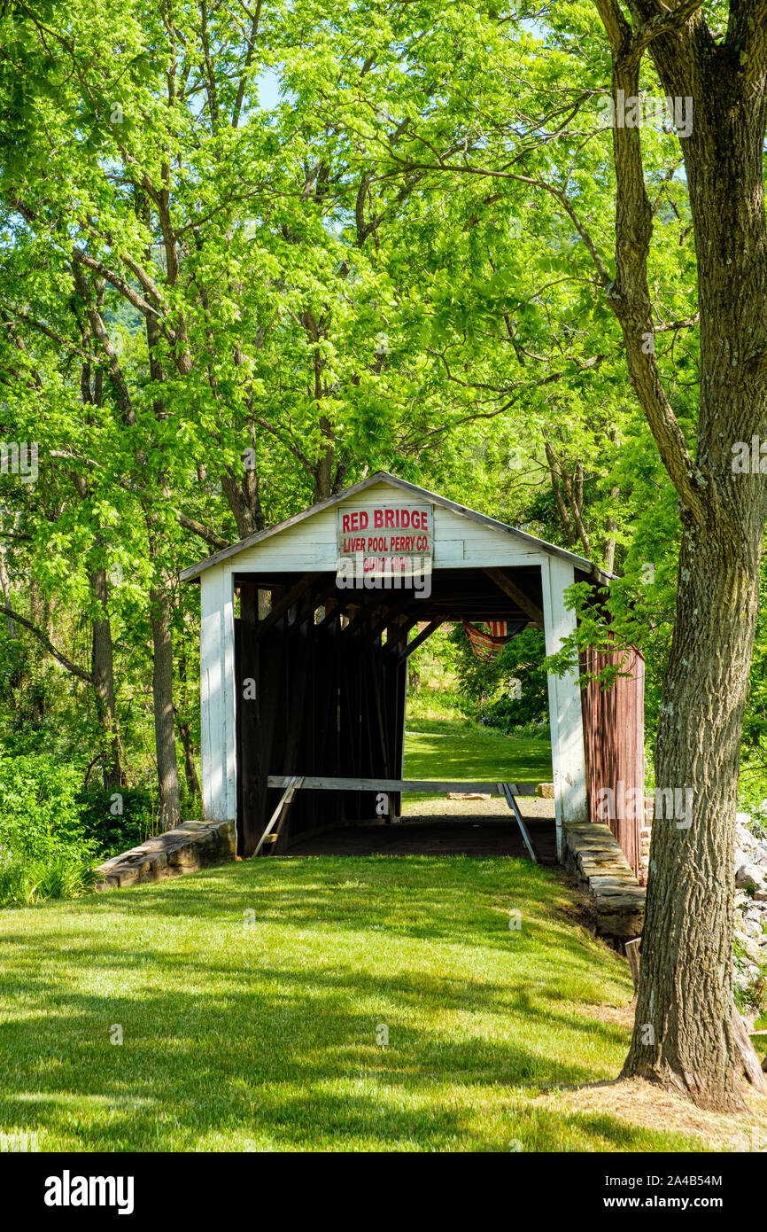 Red Covered Bridge, Red Bridge Road, Liverpool Township, Pennsylvania