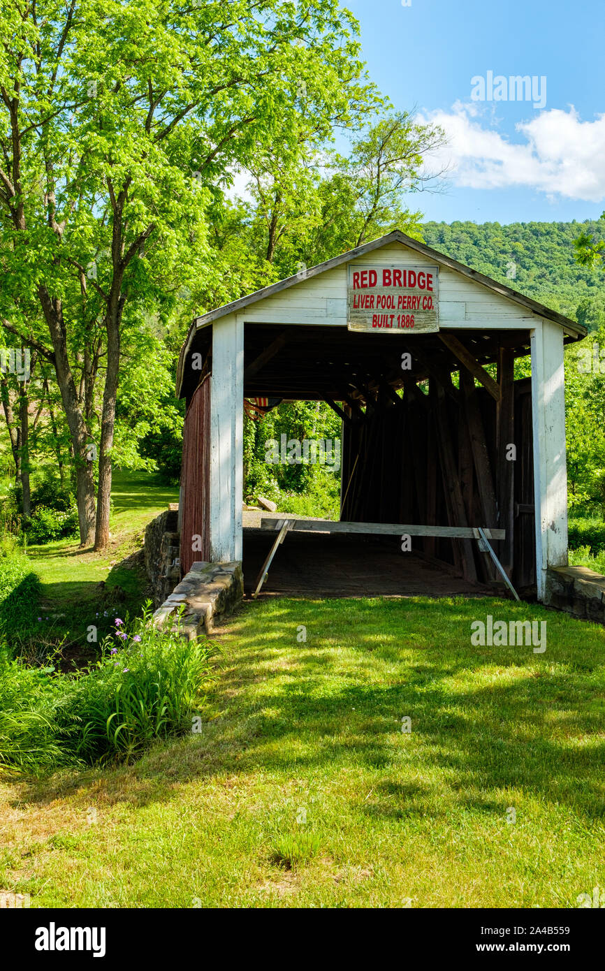 Red Covered Bridge, Red Bridge Road, Liverpool Township, Pennsylvania