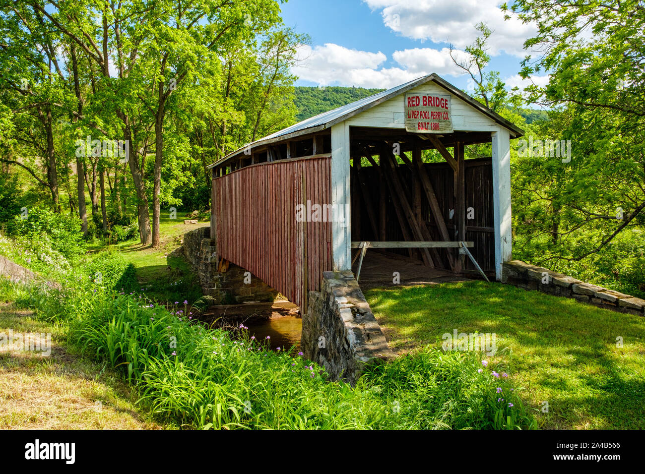 Red Covered Bridge, Red Bridge Road, Liverpool Township, Pennsylvania ...