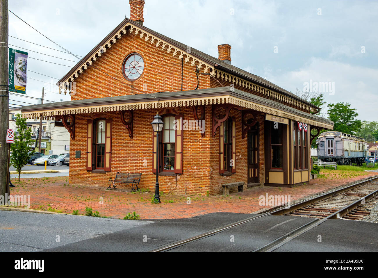 Cumberland Valley Railroad Station, 2 West Strawberry Alley, Mechanicsburg, Pennsylvania Stock Photo