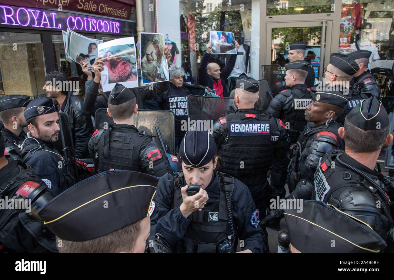 Paris, France -2nd October 2019: French riot police blocking off ...