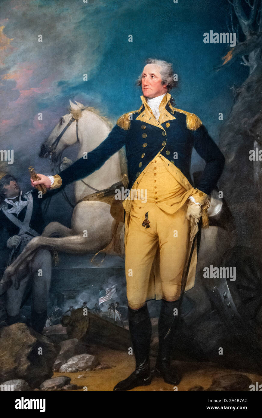 General George Washington at Trenton in 1776 by John Trumbull, oil on canvas, 1792 Stock Photo