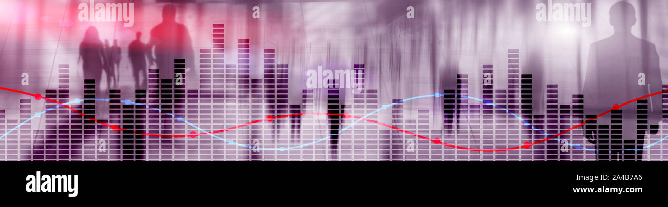 Abstract finance chart with red and Blue line graph. Finance data ...