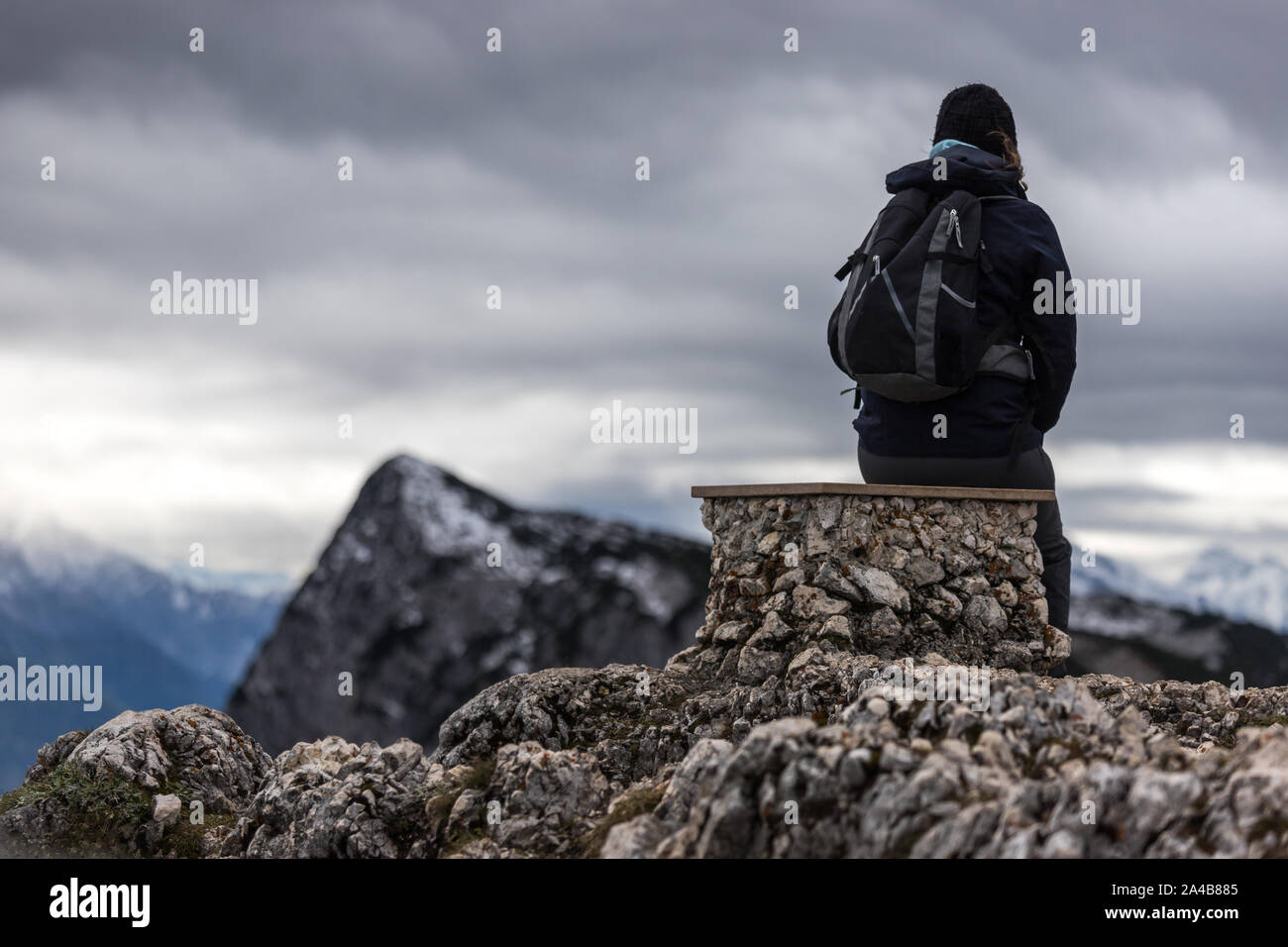 Woman on a mountain hi-res stock photography and images - Alamy