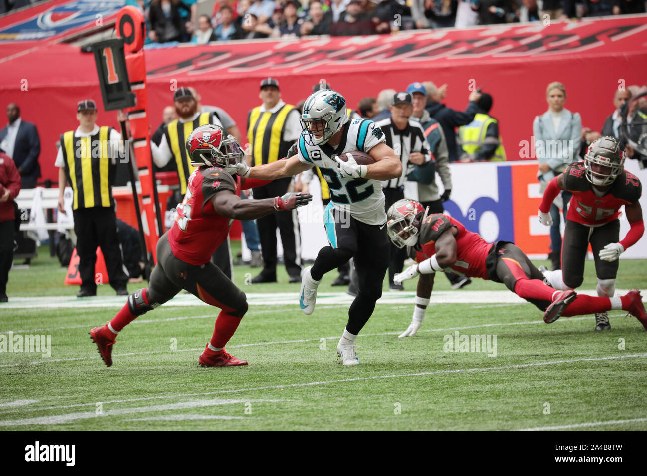 London, UK. 13 October 2019. Panthers Running Back, Christian