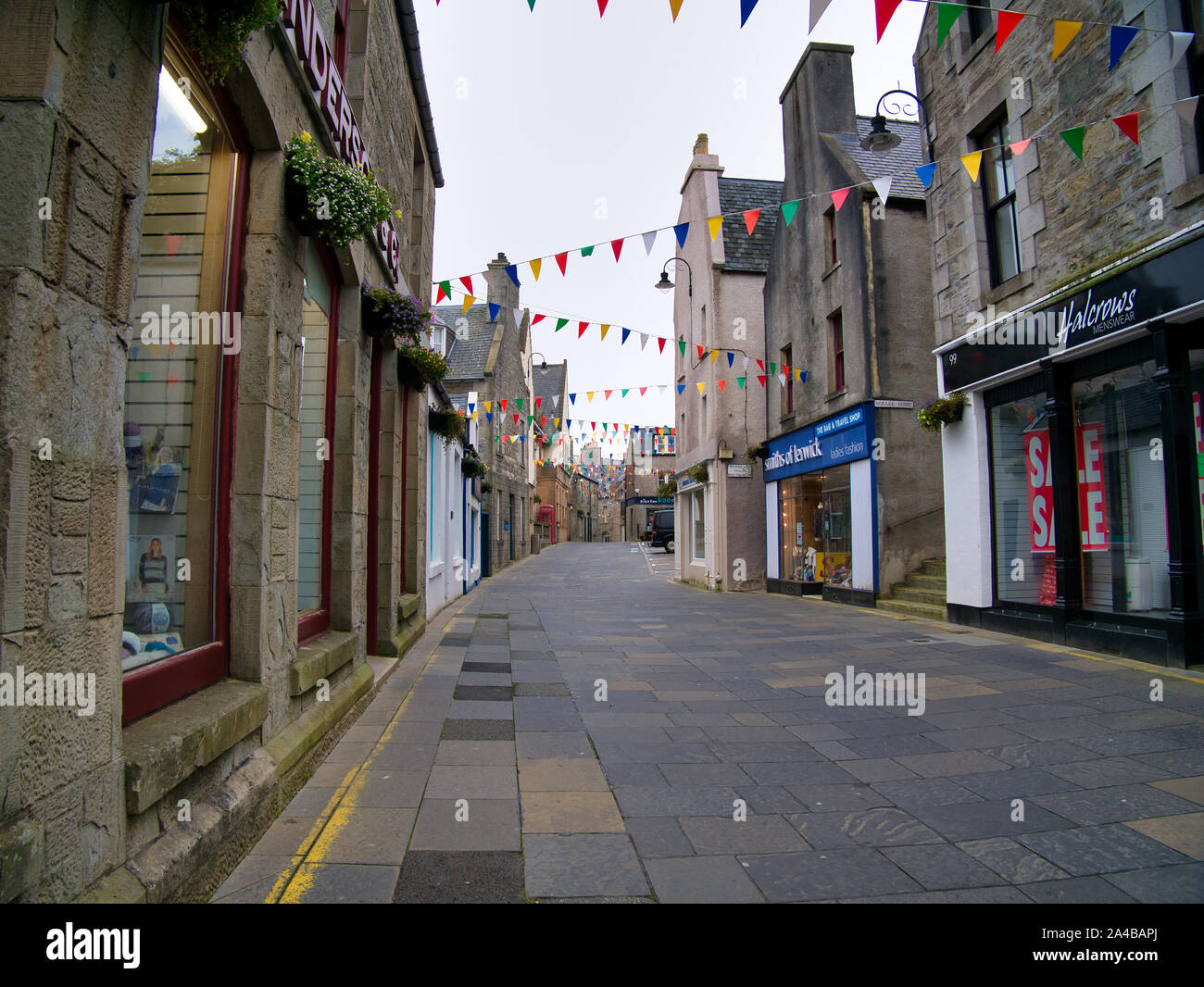 Commercial Street in the town centre of Lerwick, capital of Shetland