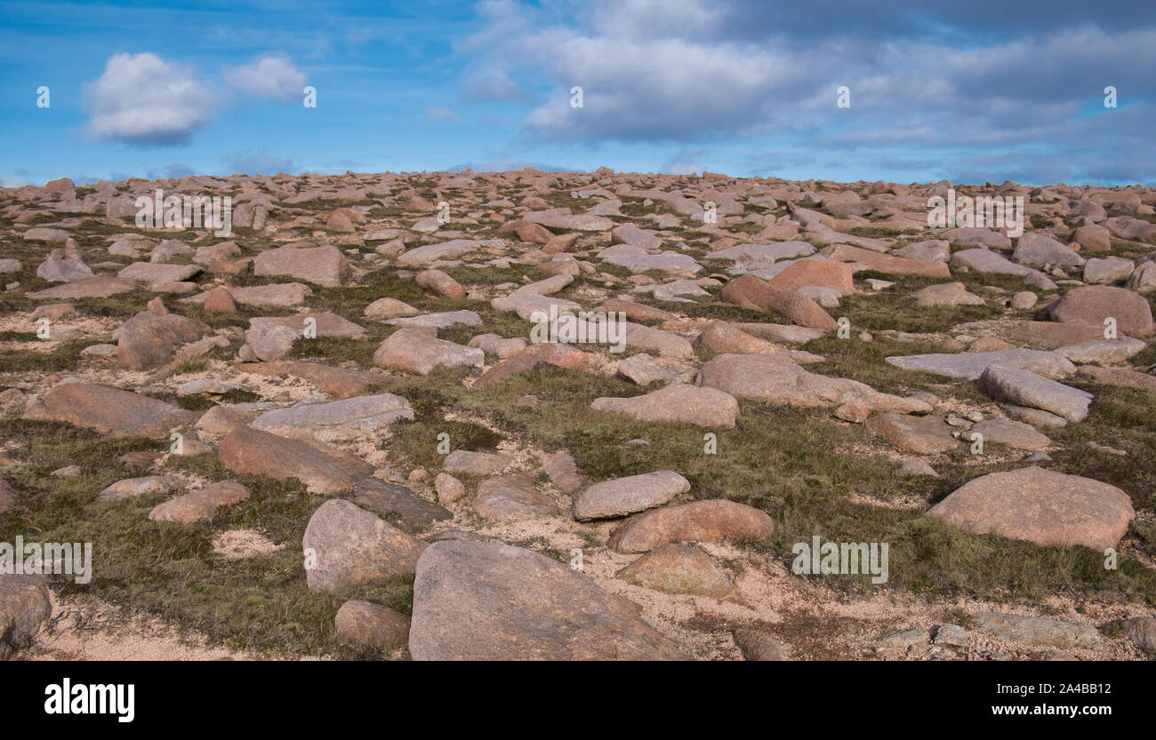 The rock strewn top of Ronas Hill in Northmavine, Shetland, Scotland, UK - the rocks are glacial deposits of diamicton Stock Photo