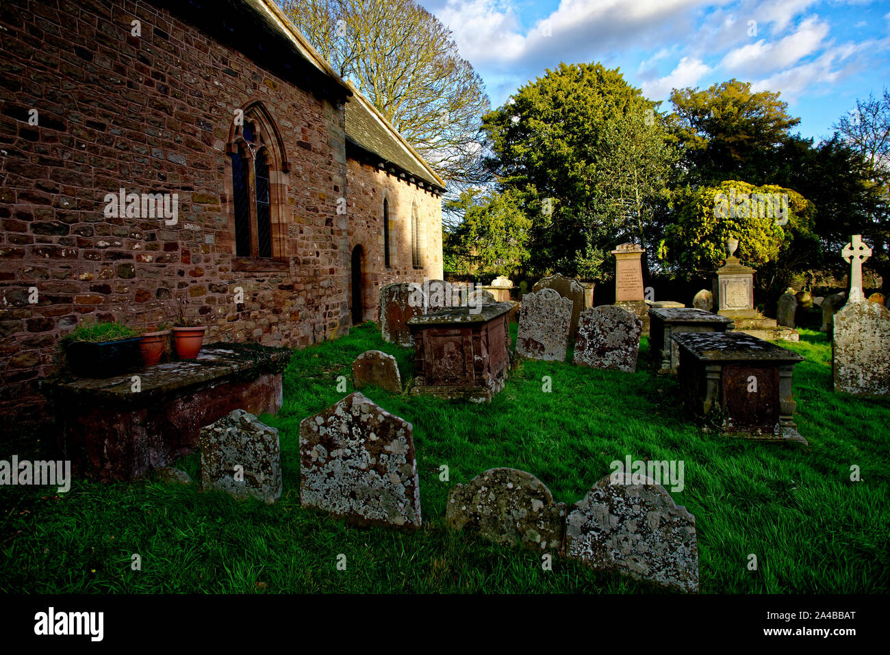 The 12th-century church of St Mary at Credenhill, Herefordshire, a grade I listed building. Credenhill, a village and civil parish in Herefordshire Stock Photo