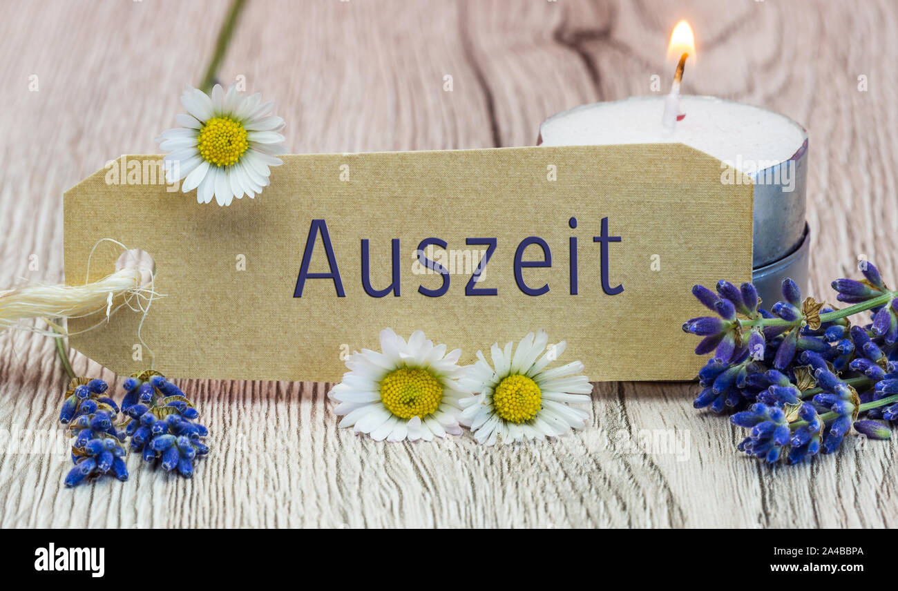 German 'Auszeit' Sign Stock Photo