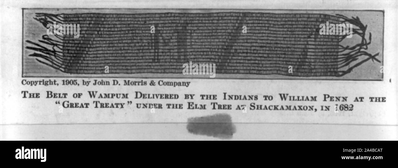 The Belt of Wampum delivered by the Indians to William Penn at the