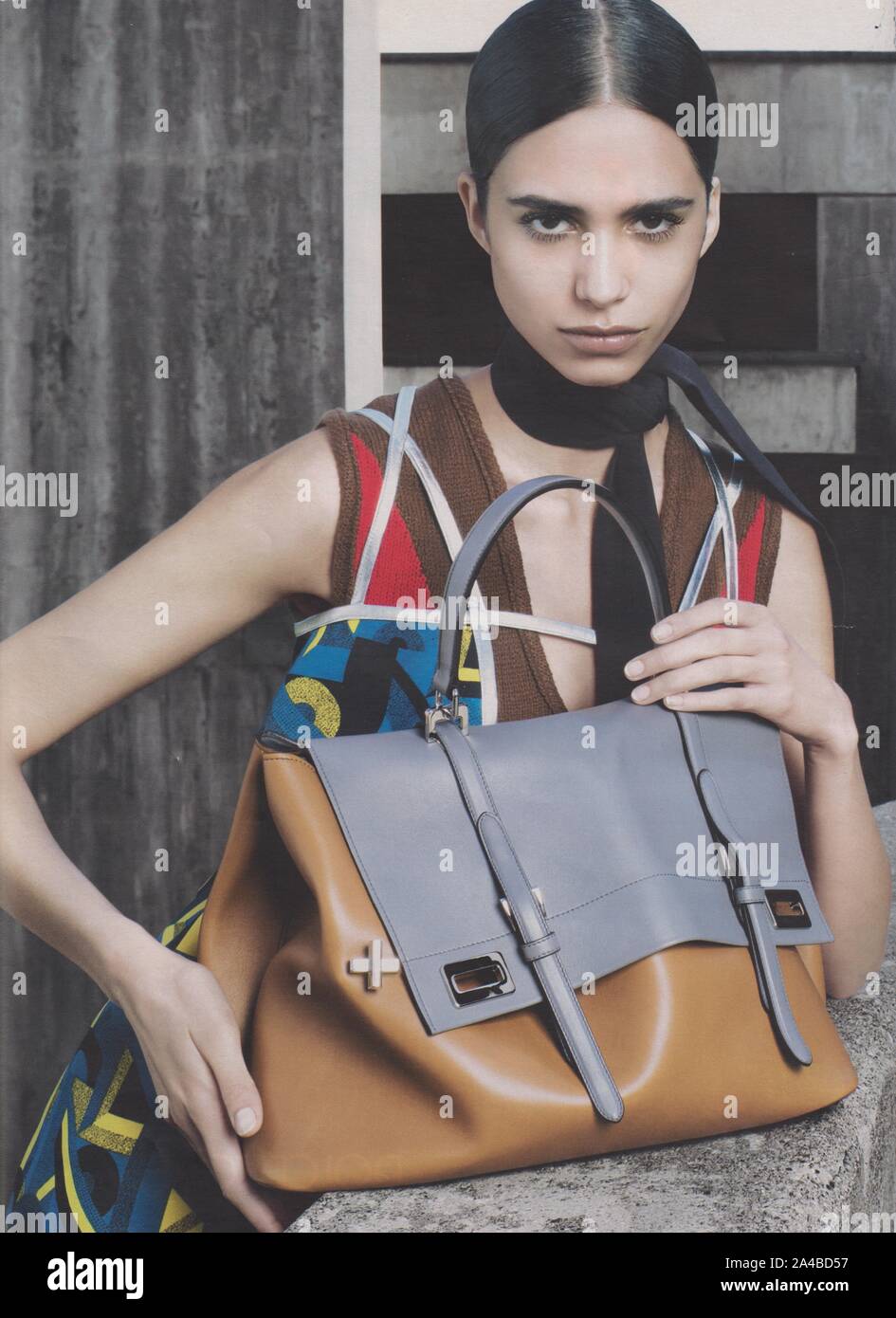 poster advertising PRADA with Mica Arganaraz female model in paper magazine  from 2014 year, advertisement, creative PRADA advert from 2010s Stock Photo  - Alamy