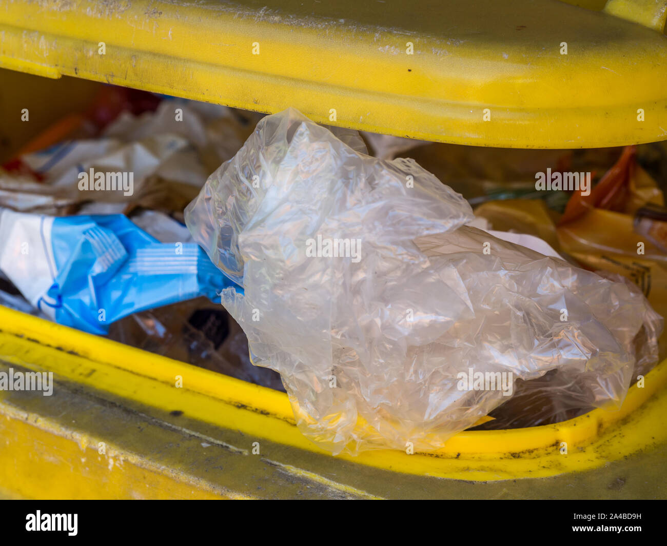 Yellow bin for plastic waste in Germany Stock Photo Alamy