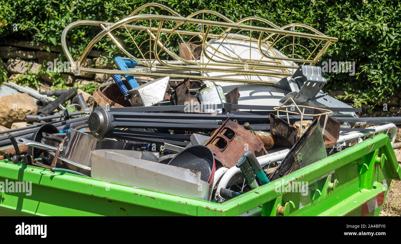 Metal scrap collection container Stock Photo Alamy