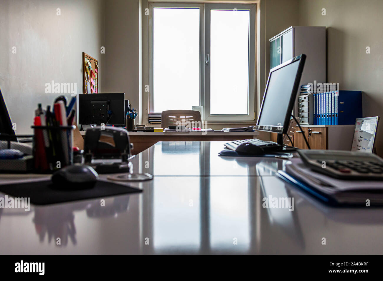Desktop with panoramic view Stock Photo - Alamy